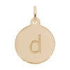 Rembrandt 10k Gold Yellow Petite Initial Disc - Lower Case Block D