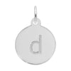 Rembrandt Sterling Silver White Petite Initial Disc - Lower Case Block D