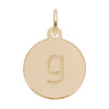 Rembrandt 10k Gold Yellow Petite Initial Disc - Lower Case Block G