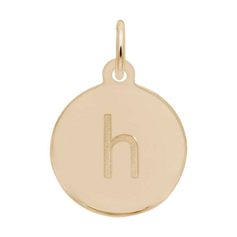 Rembrandt 10k Gold Yellow Petite Initial Disc - Lower Case Block H