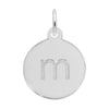 Rembrandt Sterling Silver White Petite Initial Disc - Lower Case Block M