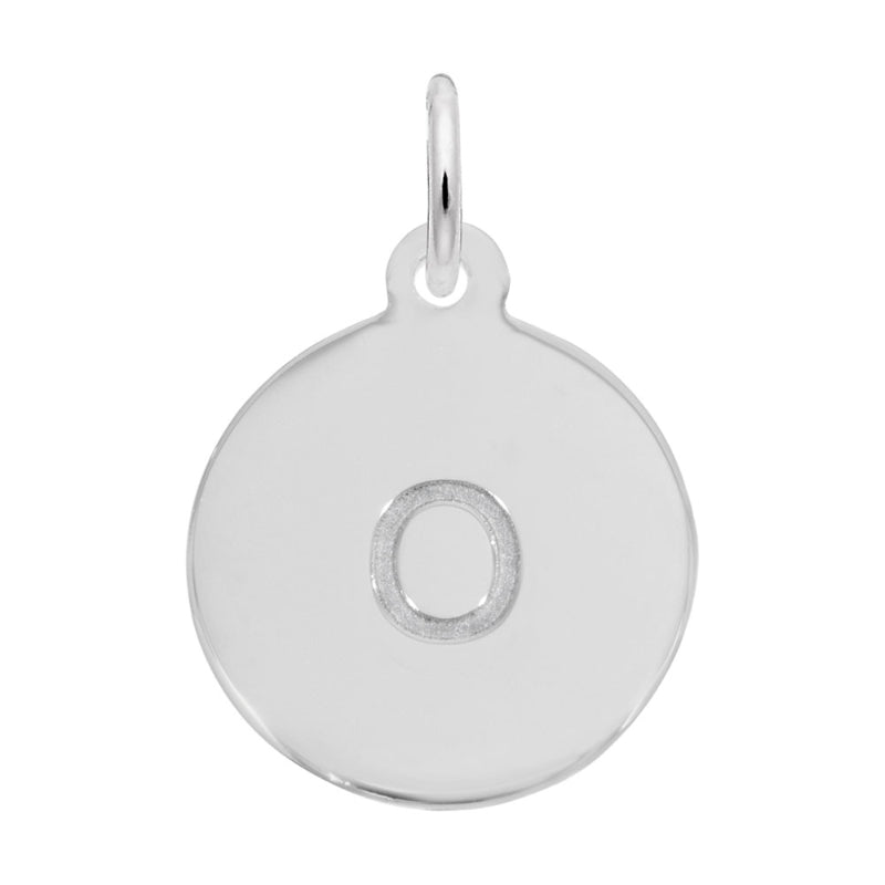 Rembrandt Sterling Silver White Petite Initial Disc - Lower Case Block O