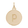 Rembrandt 10k Gold Yellow Petite Initial Disc - Lower Case Block P