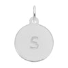 Rembrandt Sterling Silver White Petite Initial Disc - Lower Case Block S