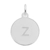 Rembrandt Sterling Silver White Petite Initial Disc - Lower Case Block Z