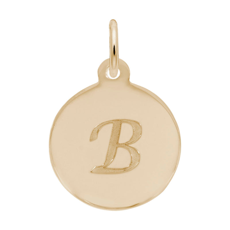 Rembrandt 10k Gold Yellow Petite Initial Disc - Script B