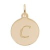 Rembrandt 10k Gold Yellow Petite Initial Disc - Script C