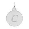 Rembrandt Sterling Silver White Petite Initial Disc - Script C