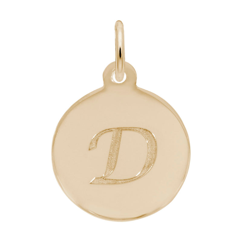 Rembrandt 10k Gold Yellow Petite Initial Disc - Script D