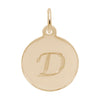 Rembrandt 10k Gold Yellow Petite Initial Disc - Script D