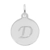 Rembrandt Sterling Silver White Petite Initial Disc - Script D