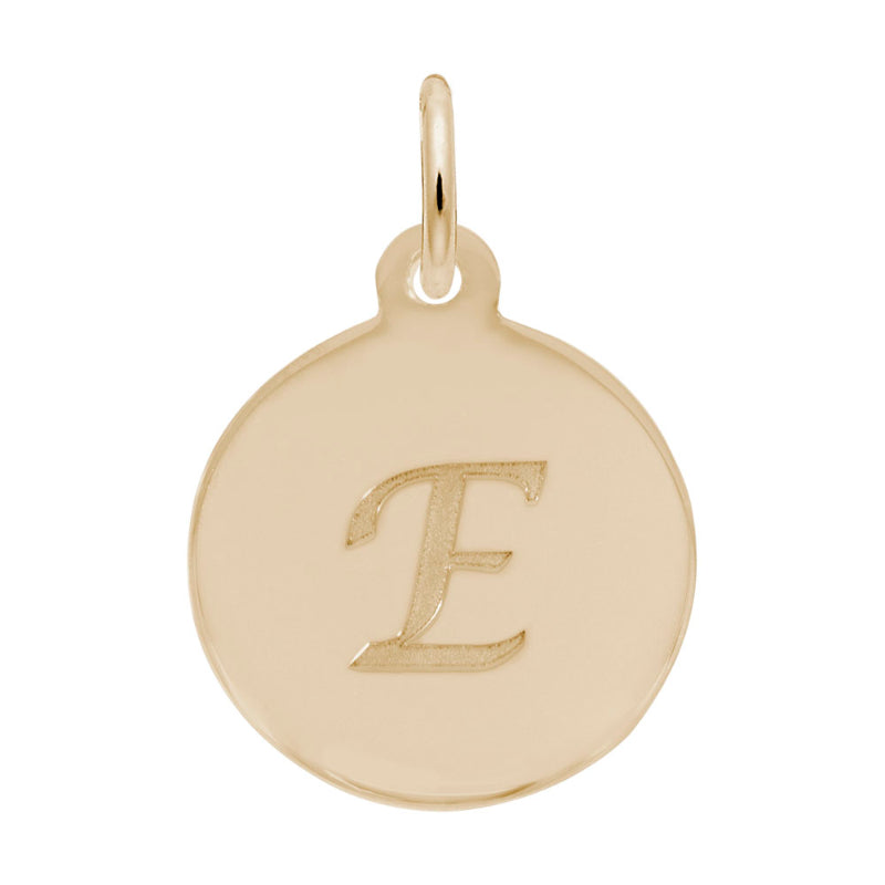 Rembrandt 10k Gold Yellow Petite Initial Disc - Script E