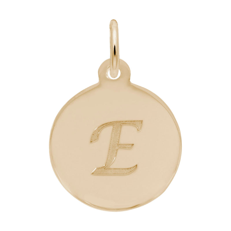 Rembrandt 14k Yellow Gold Petite Initial Disc - Script E