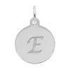 Rembrandt Sterling Silver White Petite Initial Disc - Script E