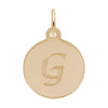 Rembrandt 10k Gold Yellow Petite Initial Disc - Script G