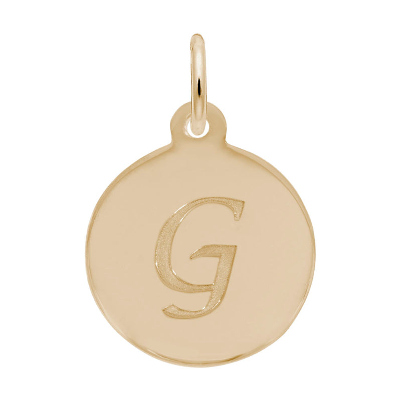 Rembrandt 14k Yellow Gold Petite Initial Disc - Script G