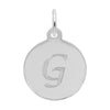 Rembrandt Sterling Silver White Petite Initial Disc - Script G