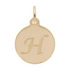 Rembrandt 10k Gold Yellow Petite Initial Disc - Script H