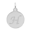 Rembrandt Sterling Silver White Petite Initial Disc - Script H