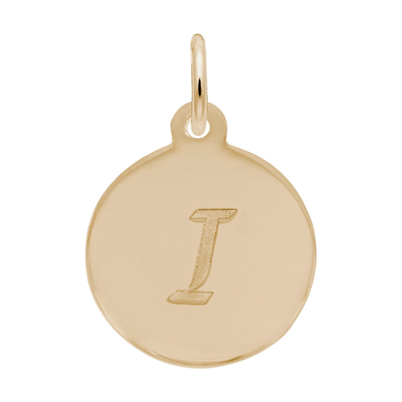 Rembrandt 10k Gold Yellow Petite Initial Disc - Script I