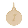 Rembrandt 10k Gold Yellow Petite Initial Disc - Script I