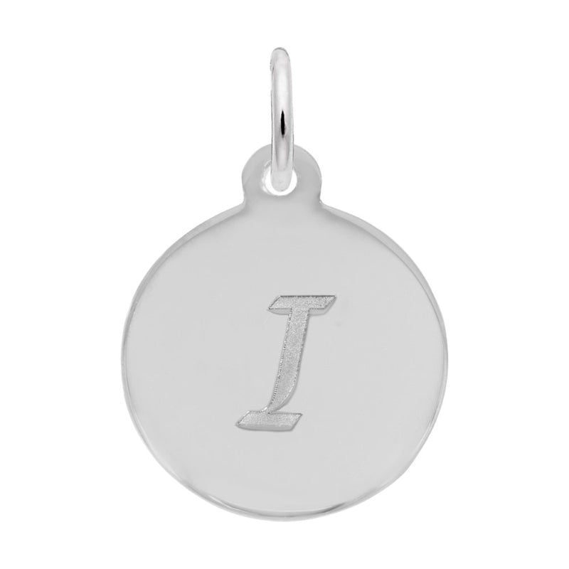 Rembrandt 14k White Gold Petite Initial Disc - Script I