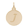 Rembrandt 10k Gold Yellow Petite Initial Disc - Script J