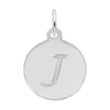 Rembrandt Sterling Silver White Petite Initial Disc - Script J