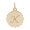 Rembrandt 10k Gold Yellow Petite Initial Disc - Script K