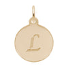 Rembrandt 10k Gold Yellow Petite Initial Disc - Script L