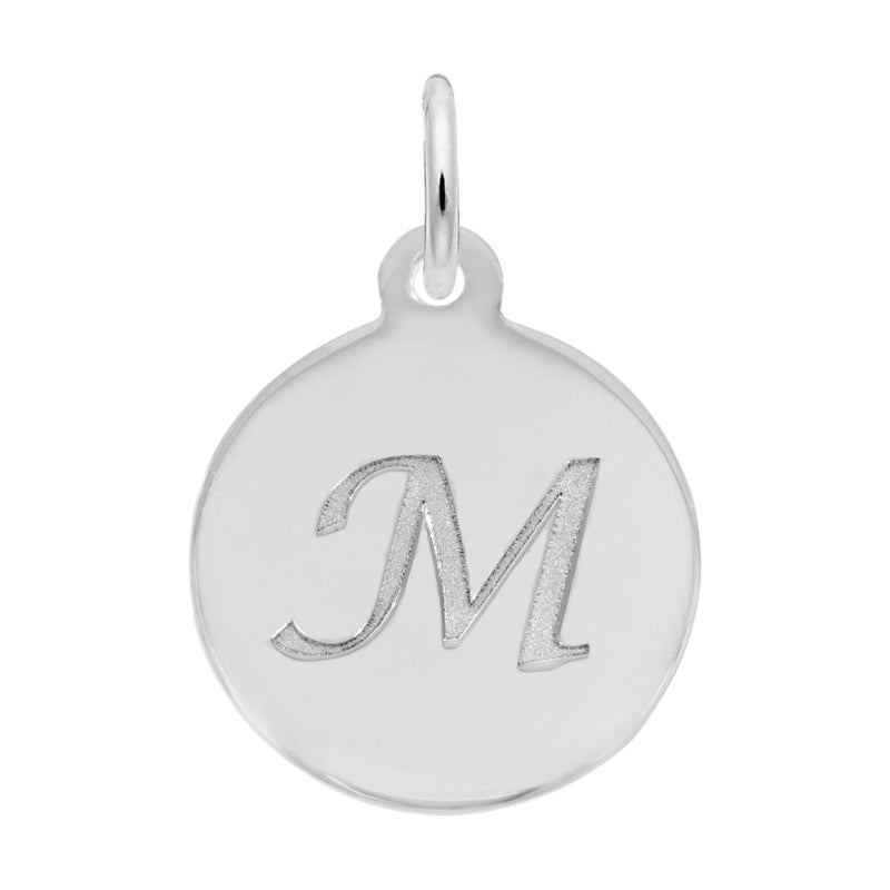 Rembrandt 14k White Gold Petite Initial Disc - Script M