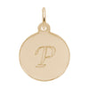 Rembrandt 10k Gold Yellow Petite Initial Disc - Script P