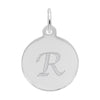 Rembrandt Sterling Silver White Petite Initial Disc - Script R