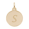 Rembrandt 10k Gold Yellow Petite Initial Disc - Script S