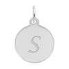 Rembrandt Sterling Silver White Petite Initial Disc - Script S