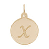 Rembrandt 10k Gold Yellow Petite Initial Disc - Script X