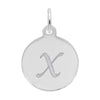 Rembrandt Sterling Silver White Petite Initial Disc - Script X