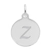 Rembrandt Sterling Silver White Petite Initial Disc - Script Z