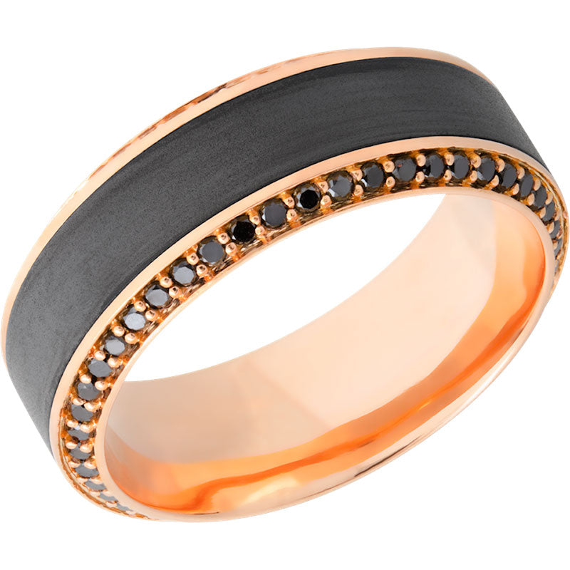 Lashbrook Black & Rose 18k Gold 8.5mm Men's Wedding Band