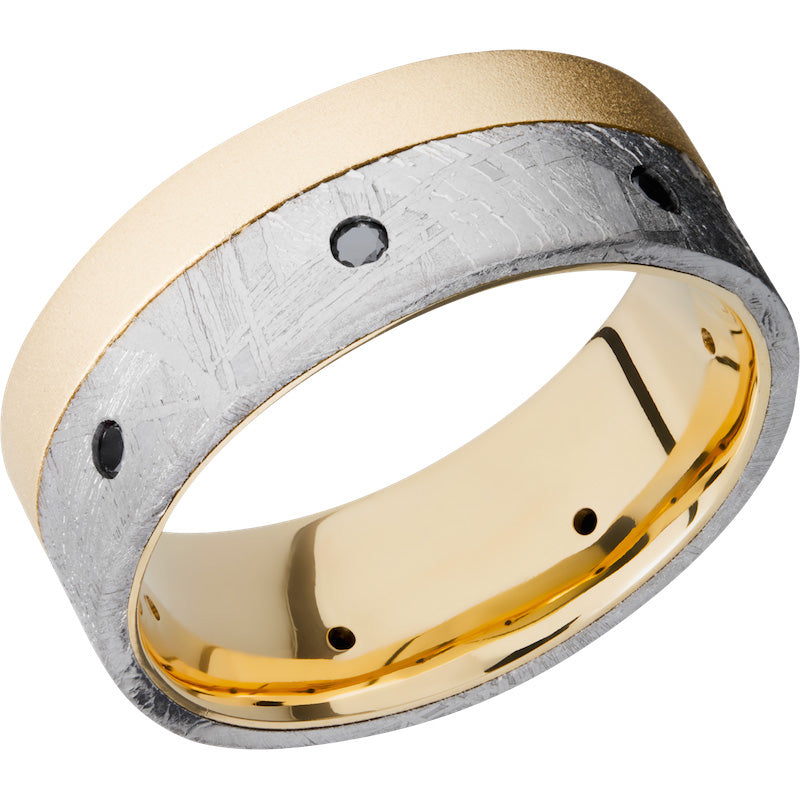 Lashbrook 18k Yellow Gold Meteorite Men's Wedding Band