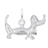 Rembrandt Sterling Silver White Dachshund Dog Charm