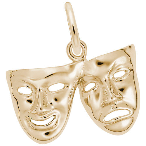 Rembrandt 14k Yellow Gold Comedy & Tragedy Masks Charm