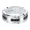 Triton 8MM Tungsten Carbide Ring With Stone Satin Center