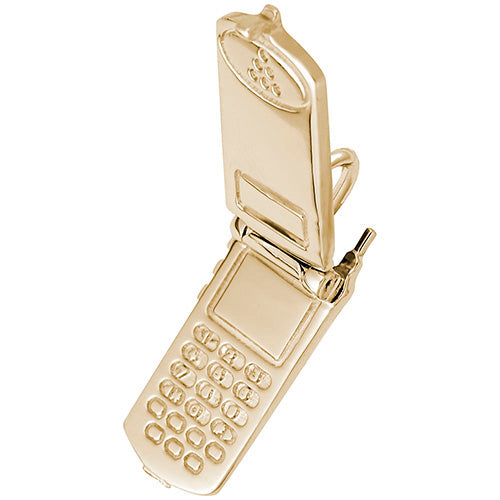 Rembrandt 14k Yellow Gold Flip Cell Phone Charm