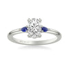 Artcarved Bridal Mounted with CZ Center Classic Engagement Ring 14K White Gold & Blue Sapphire