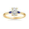 Artcarved Bridal Mounted with CZ Center Classic Gemstone Engagement Ring 14K Yellow Gold & Blue Sapphire