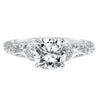 Artcarved Bridal Mounted with CZ Center Vintage Engagement Ring Peyton 14K White Gold