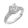 Artcarved Bridal Semi-Mounted with Side Stones Contemporary Halo Engagement Ring Cynthia 14K White Gold
