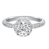Artcarved Bridal Semi-Mounted with Side Stones Contemporary Halo Engagement Ring Ellen 14K White Gold