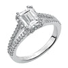 Artcarved Bridal Mounted with CZ Center Classic Engagement Ring Lacey 14K White Gold